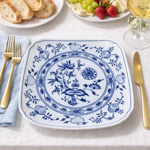 체코 오리지널 쯔비벨무스터 접시 체스키 포슬란 정사각 접시 20.5cm