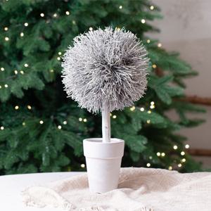 화이트 둥근 나무 화분