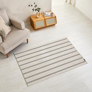 코튼블렌드 러그 그레이 스트라이프 100x150