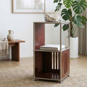 미드센츄리 자작 원목 타공 모듈 디자인 침대 협탁 선반 3단 NF310 SP