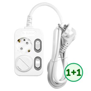 1+1 2구개별 안전 멀티탭 화이트 안전커버 개당 증정
