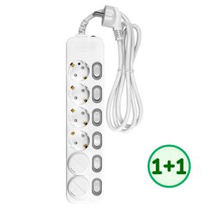 1+1 6구개별 안전 멀티탭 화이트 안전커버 개당 증정