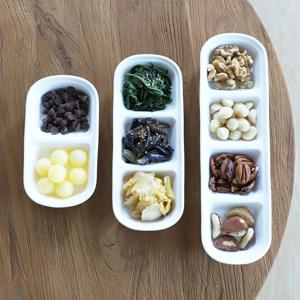 심플 화이트 나눔접시 칸칸 칸막이 분할 그릇 반찬 소스볼