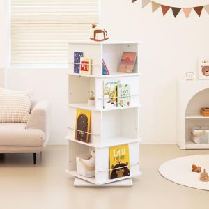 큐브 4단 아기 회전 책장 유아 아동 전면 책꽃이 교구장