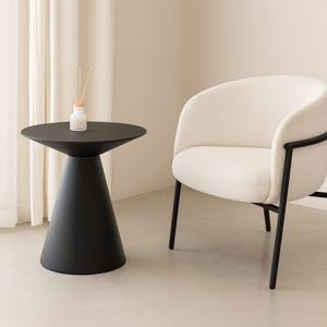 테즈 철재 원형 사이드 테이블 미니 거실 500 블랙