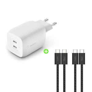 65W 듀얼 USB-C PPS GaN 충전기 & 240W CtoC 브레이디드 케이블 2팩