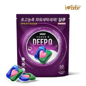 딥큐 3in1 샤르망부케 50개 캡슐세제 실내건조 고농축 대용량 세탁 세제