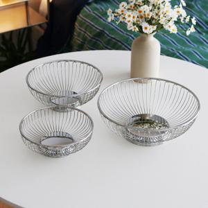 플로우 스텐 와이어 바스켓 5종 과일 간식 주방 바구니