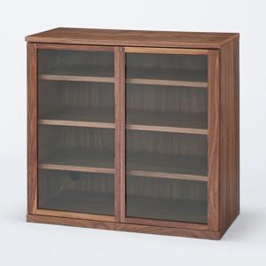 목제 캐비닛 유리도어  호두나무