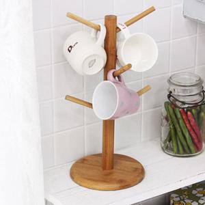 주방수납 주방용품  대나무 컵걸이 컵정리대