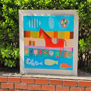 나다니엘 매더 - 빨간 말 홈스타일링 그림액자 아이방 카페 거실 풍수 그림 인테리어