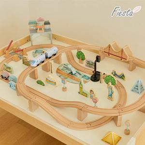 우드 기차 놀이 세트 세계 여행