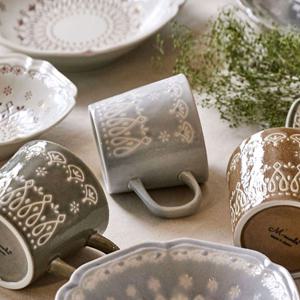 스노우 블러썸 머그컵 300ml 빈티지 홈카페 라떼잔 물컵 신혼부부선물