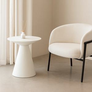 테즈 철재 원형 사이드 테이블 침대 간이 500 화이트