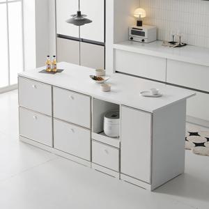 루넬 미드센츄리 E0 광파오븐 수납 렌지 아일랜드 홈바 식탁 2000X750 2color