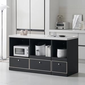 노바 미드센츄리 E0 인조대리석 광파오븐 렌지 아일랜드 홈바 식탁 1600 2color