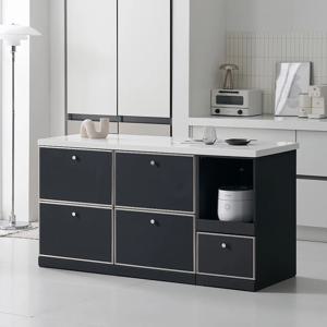 루넬 미드센츄리 E0 인조대리석 광파오븐 렌지 아일랜드 홈바 식탁 1600 2color