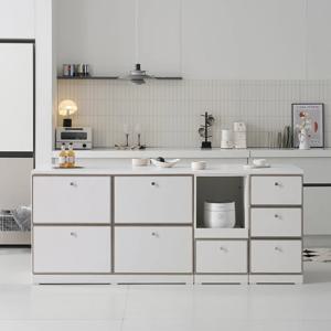 루넬 미드센츄리 E0 광파오븐 서랍 렌지 아일랜드 홈바 식탁 2000X600 2color