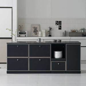 루넬 미드센츄리 E0 광파오븐 수납 렌지 아일랜드 홈바 식탁 2000X600 2color