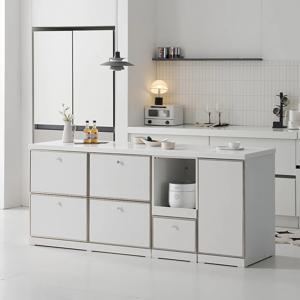 루넬 E0 인조대리석 광파오븐 수납 렌지 아일랜드 홈바 식탁 2000 2color