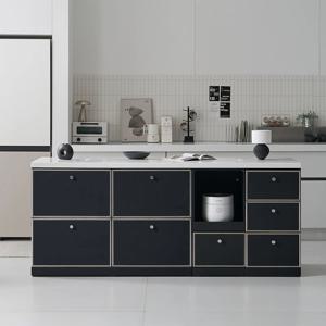 루넬 E0 인조대리석 광파오븐 서랍 렌지 아일랜드 홈바 식탁 2000 2color