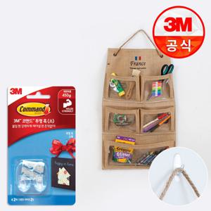 코맨드 투명 훅(소) 2개입 제한하중 450g 무타공 벽걸이/행주걸이/다용도걸이