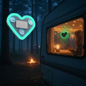 람머스 태양광 LED 하트 네온사인 카페 가게 실내등