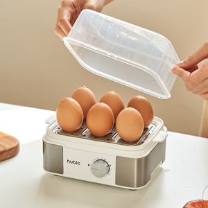 타이머기능 계란 삶는 기계 반숙/완숙 에그쿠커 미니 소형 스텐 계란찜기 HB-142EW