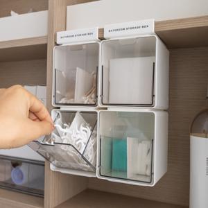 바스룸 스마트 화장실 정리함 욕실 수납함 면봉 화장솜 치실 보관함