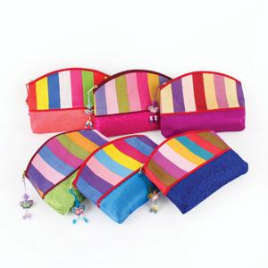 누비 투톤 파우치 라운드 ( 명절 외국인선물 한국기념품 세뱃돈 화장품 파우치 통장지갑 )