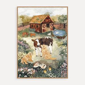 Baby Cow's Greeting 들깨풀 아트 프린트