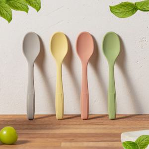 국산 실리콘 요거트 이유식 스푼 아이스크림 요플레 디저트 어린이 수저 숟가락