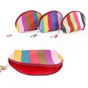 누비 색동 파우치 라운드 ( 외국인선물 한국기념품 세뱃돈 화장품 파우치 할머니선물 )