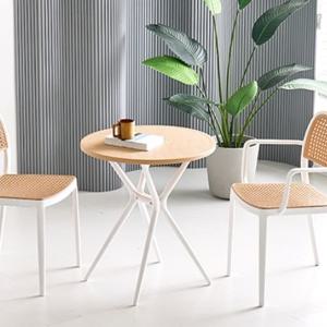 가벼운플라스틱 야외카페 원형 사선발 테이블(650 3색)