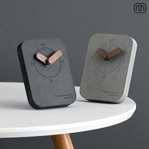 [해외] 스톤 무소음 탁상시계 미니 인테리어 소품 거실 오브제 레트로 모던 건전지 시계