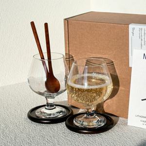 뚱뚱이 고블렛잔 세트 신혼부부 집들이선물 결혼선물 와인잔 꼬냑잔 양주잔 265ml