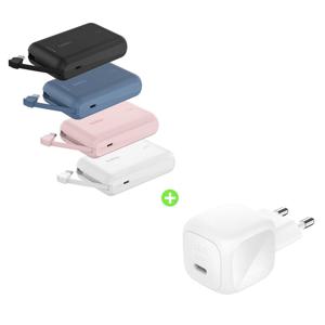 C타입 케이블 일체형 20W 10000mAh 보조배터리 + 45W 초소형 고속 충전기