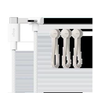 60W PD C to C 90도 고속 충전 케이블 (2M) + 마그네틱 케이블 타이 3P