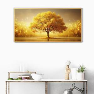 2M01w호수안에 황금돈나무-캔버스메탈프레임액자/ 재물운 돈벼락 풍수화 개업선물