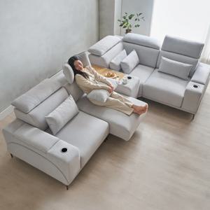 미노 모션소파 전동 리클라이너 5인용 코너형 패브릭 기본형 (콘솔박스 일반형 포함)