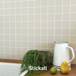 접착식타일 붙이는 타일 주방 셀프인테리어 (미디엄 스퀘어 아이보리 무광)