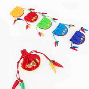 전통 고추 복주머니 ( 명절 할머니선물 세뱃돈 외국인선물 가락지 예단 공단 한복 장식품 )