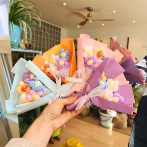 미니 뜨개 꽃다발 완제품 입학 졸업식 꽃 선물 학예회 발표회 재롱잔치 4color