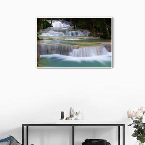 PM05에메랄드 빛 폭포의 신비-캔버스판넬 메탈프레임액자/ 복 돈 재물이 폭포같이 쏟아짐