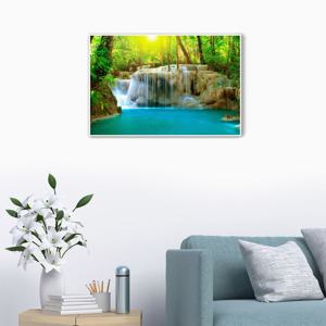 PM06햇빛 가득 숲속폭포-캔버스판넬 메탈프레임액자/ 복 돈 재물이 폭포같이 쏟아짐