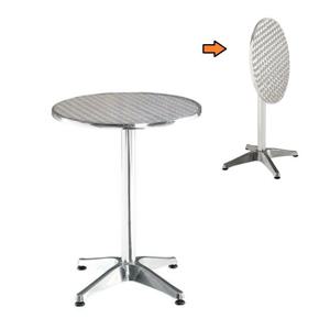 직접조립 가벼운 알루미늄소재 상판폴딩식 야외 원형테이블(600 은색)