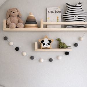 봉봉 펠트볼 양모 폼폼 가랜드-그레이(L)