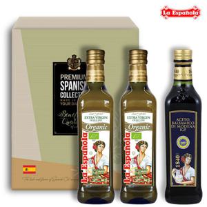 유기농 엑스트라버진 올리브오일 2병+발사믹식초 500ml 선물세트