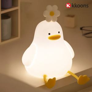 귀여운 실리콘 플라워덕 오리 무드등 LED 미니 취침등 수면등