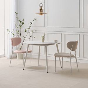 비오뜨 1050 원형 포세린 통 세라믹 식탁 세트 (식탁+의자2)